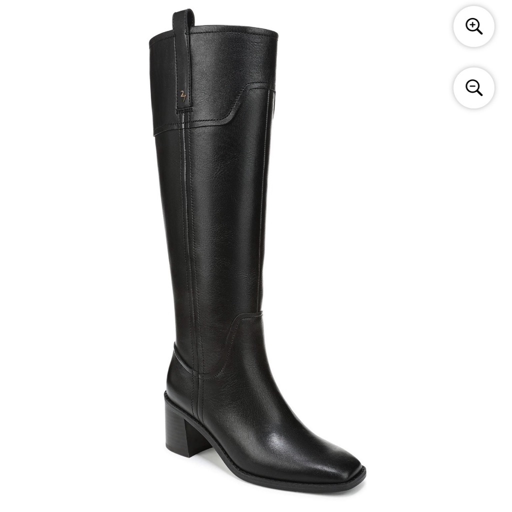 New Naturalizer 27 Edit Ennis Black Leather Knee-High Boots Size 8.5